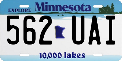 MN license plate 562UAI