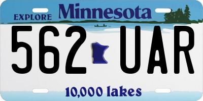 MN license plate 562UAR