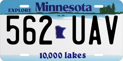 MN license plate 562UAV