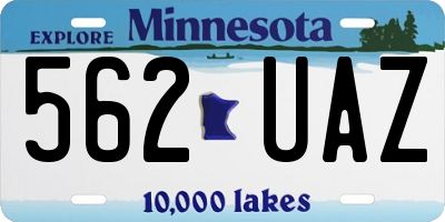 MN license plate 562UAZ