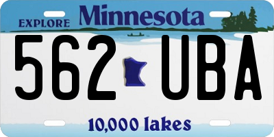 MN license plate 562UBA