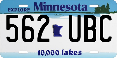 MN license plate 562UBC