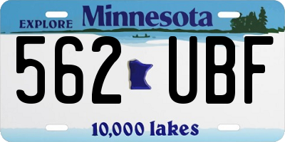 MN license plate 562UBF