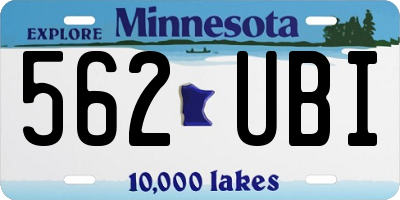 MN license plate 562UBI