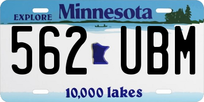 MN license plate 562UBM