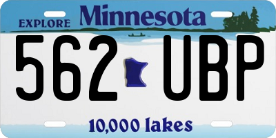 MN license plate 562UBP