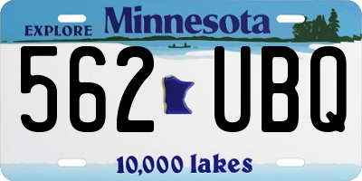 MN license plate 562UBQ