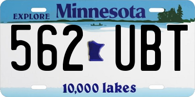 MN license plate 562UBT