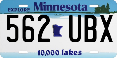 MN license plate 562UBX