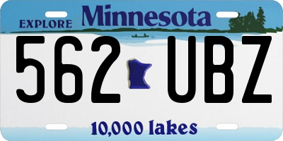 MN license plate 562UBZ