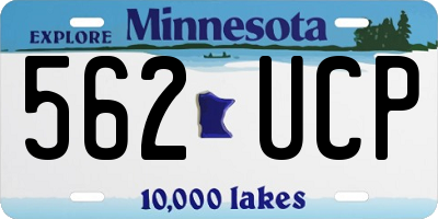MN license plate 562UCP
