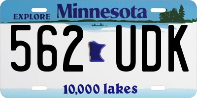 MN license plate 562UDK