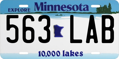 MN license plate 563LAB