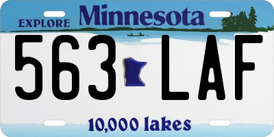 MN license plate 563LAF