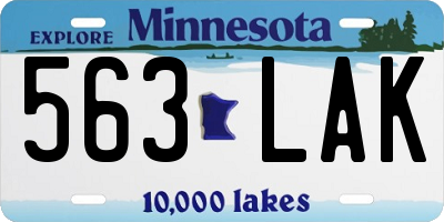 MN license plate 563LAK