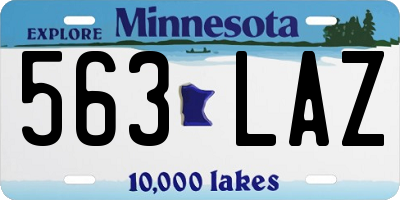 MN license plate 563LAZ