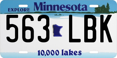 MN license plate 563LBK