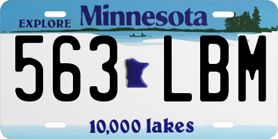 MN license plate 563LBM