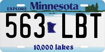 MN license plate 563LBT