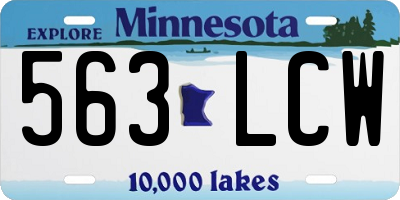 MN license plate 563LCW