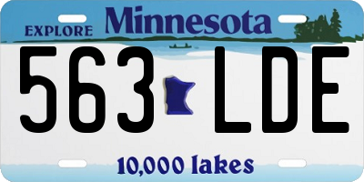 MN license plate 563LDE