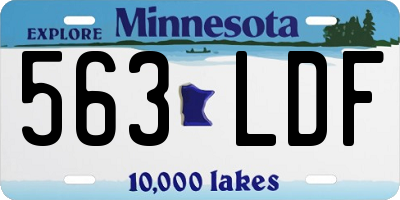 MN license plate 563LDF