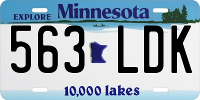 MN license plate 563LDK