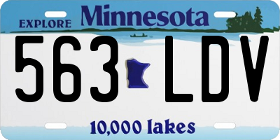 MN license plate 563LDV