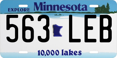 MN license plate 563LEB