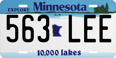 MN license plate 563LEE