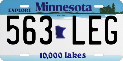 MN license plate 563LEG
