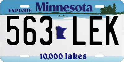 MN license plate 563LEK