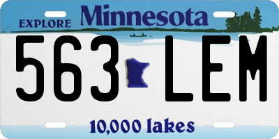 MN license plate 563LEM