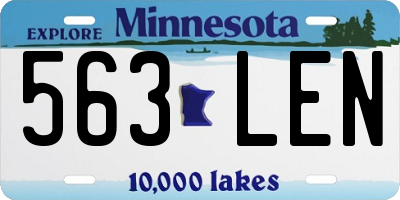 MN license plate 563LEN