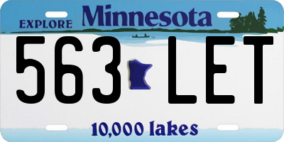 MN license plate 563LET