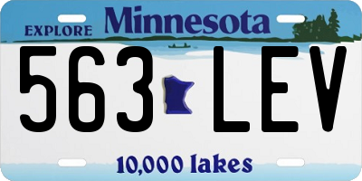 MN license plate 563LEV
