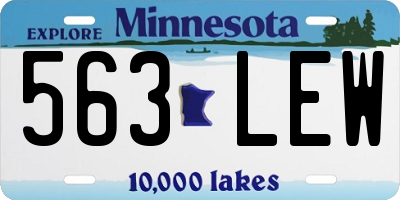 MN license plate 563LEW
