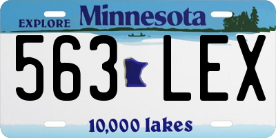 MN license plate 563LEX