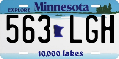 MN license plate 563LGH