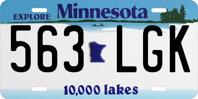 MN license plate 563LGK