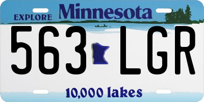 MN license plate 563LGR
