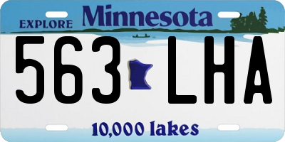 MN license plate 563LHA