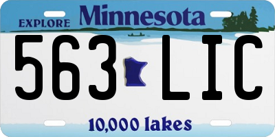 MN license plate 563LIC