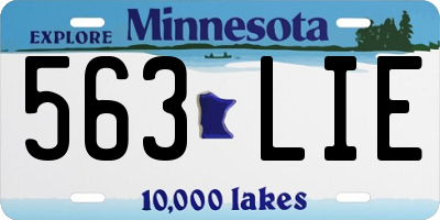 MN license plate 563LIE