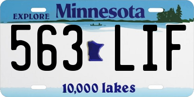 MN license plate 563LIF