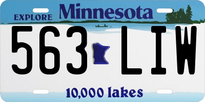 MN license plate 563LIW