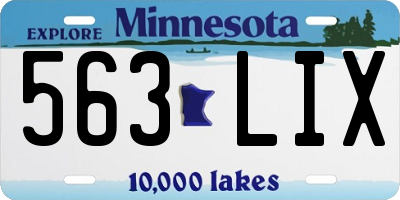MN license plate 563LIX
