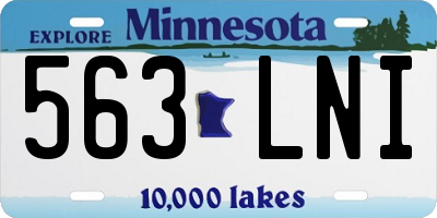 MN license plate 563LNI