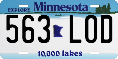 MN license plate 563LOD