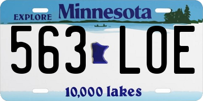 MN license plate 563LOE